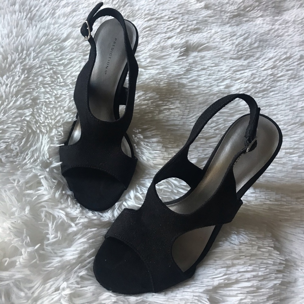 Predictions Size 7 Black Open High Heels